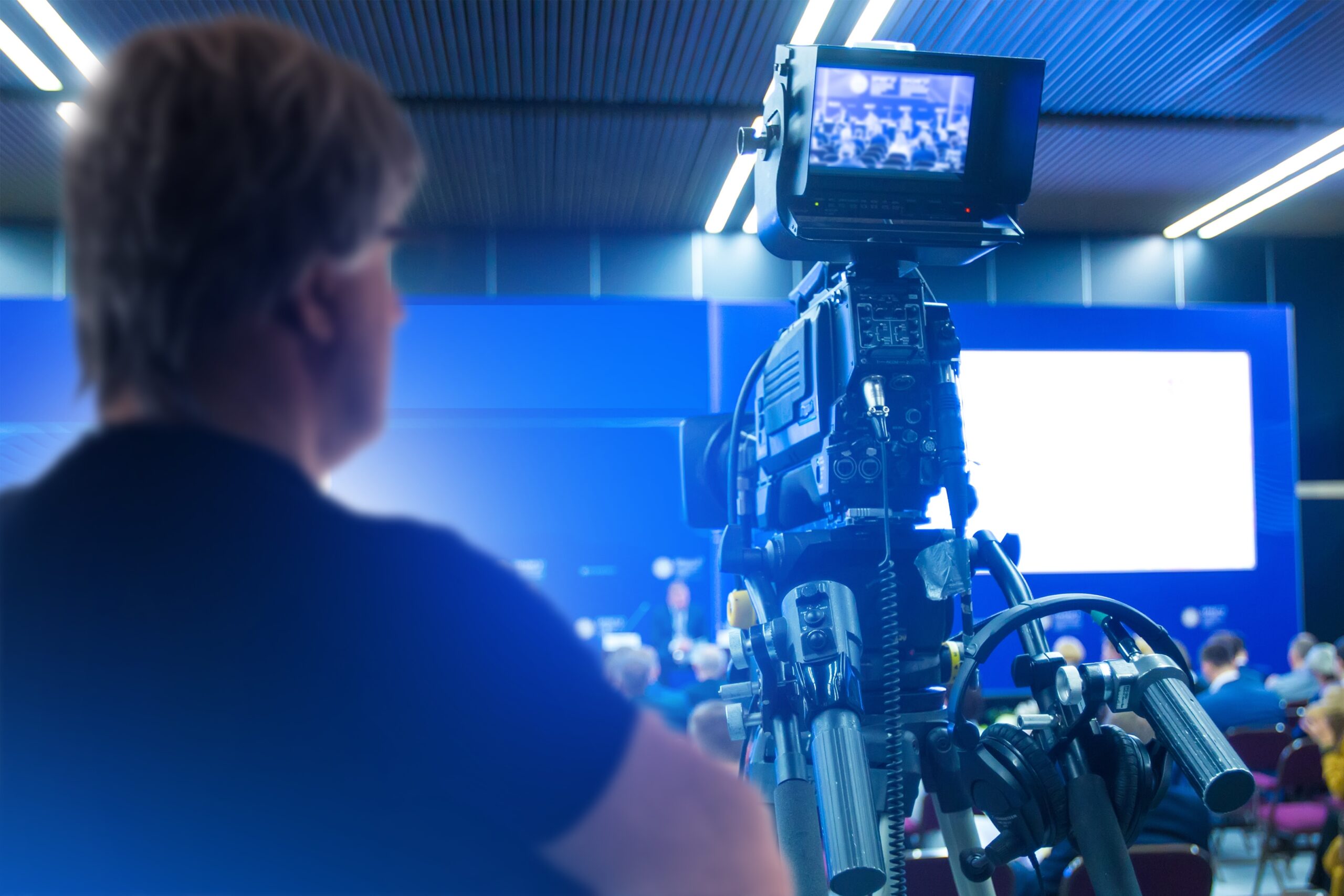 Man,Video,Operator.,Videography,With,Professional,Camera.,Filming,Process.,Man